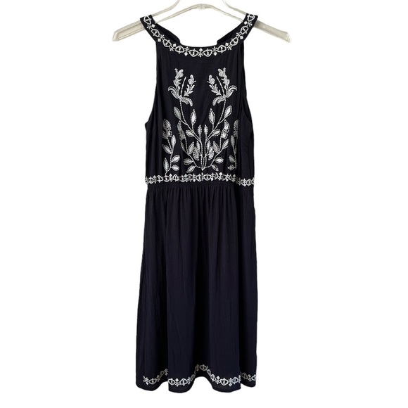 THML sleeveless dress embroidered size s tassels in back lined lightweight - Picture 1 of 16